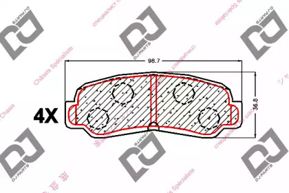 Комплект тормозных колодок DJ PARTS BP1552